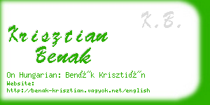 krisztian benak business card